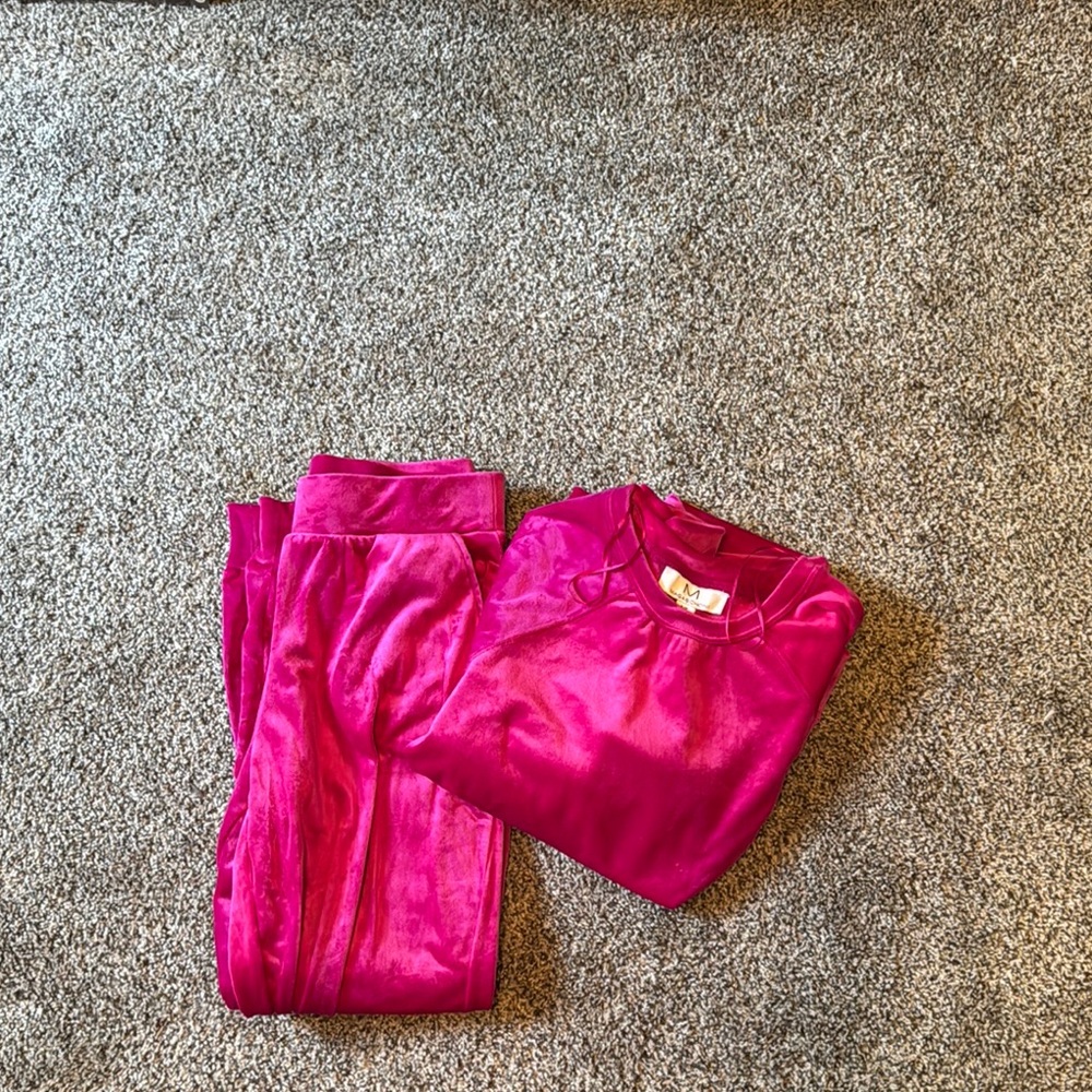 Vibrant Pink Velour Tracksuit